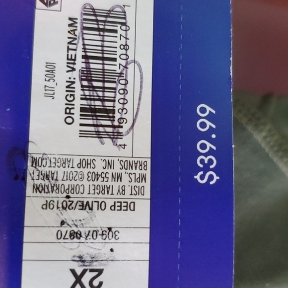 JoyLab NWT olive green leggings size 2X hidden key pocket - Picture 3 of 9